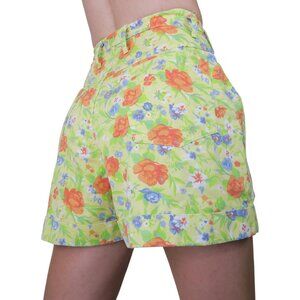 Vintage 90s Skoozi Yellow Floral Denim Shorts